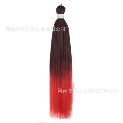 A EZ Color 26inch Women Chemical Fiber Long Straight Hair Large Easy Braided Hair Low Temperature Silk Long Straight Hair Wig - Mixbatch