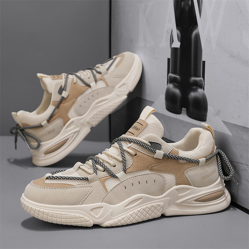 A spring and summer comfortable breathable dad shoes new 2024 youth running sports shoes casual versatile height increase men's shoes - Mixbatch