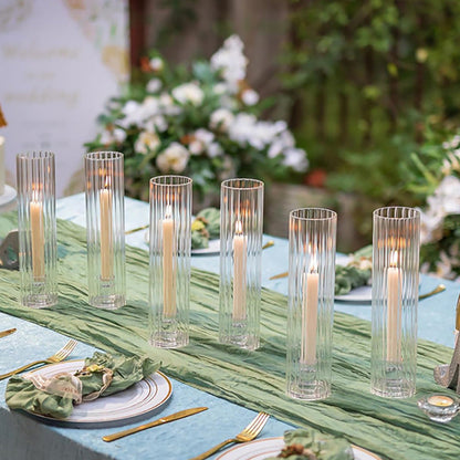 A Hot-selling high borosilicate vertical candle holder European simple transparent glass vase decorative vase