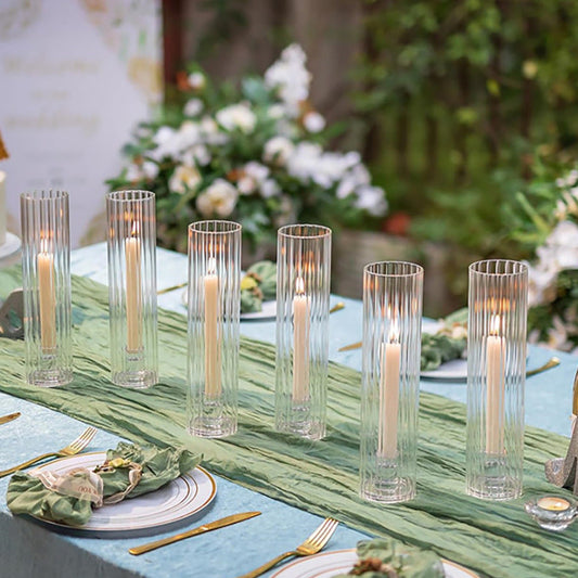 A Hot-selling high borosilicate vertical candle holder European simple transparent glass vase decorative vase