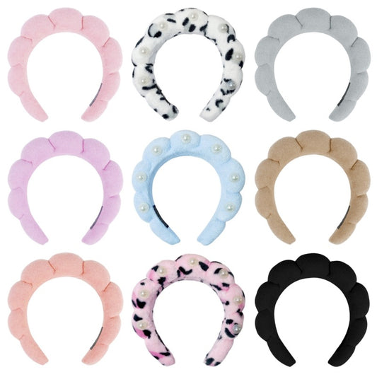 A high cranial top hair accessories women wash face bath clouds sponge headband makeup remover hair band headband