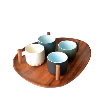 A ceramic tea cup small household coffee cup teacup kung fu tea set tea cup master cup single cup with handle