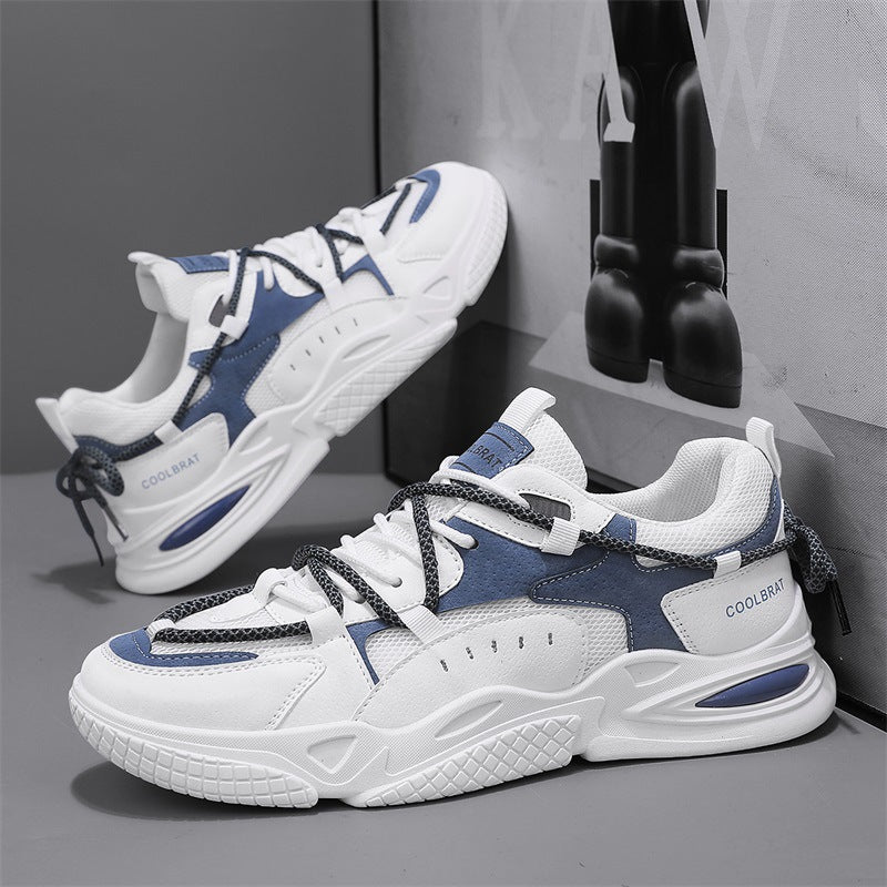 A spring and summer comfortable breathable dad shoes new 2024 youth running sports shoes casual versatile height increase men's shoes - Mixbatch
