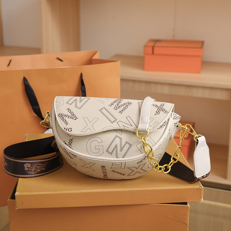 A high-end women's bag is popular this year, new trendy shoulder messenger bag, niche popular saddle bag - Mixbatch