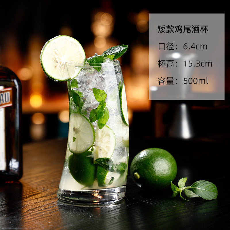 A ins Nordic style creative vertical pattern cup special-shaped glass Internet celebrity crescent moon cup juice cup mojito cocktail cup