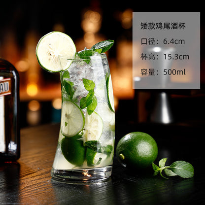 A ins Nordic style creative vertical pattern cup special-shaped glass Internet celebrity crescent moon cup juice cup mojito cocktail cup