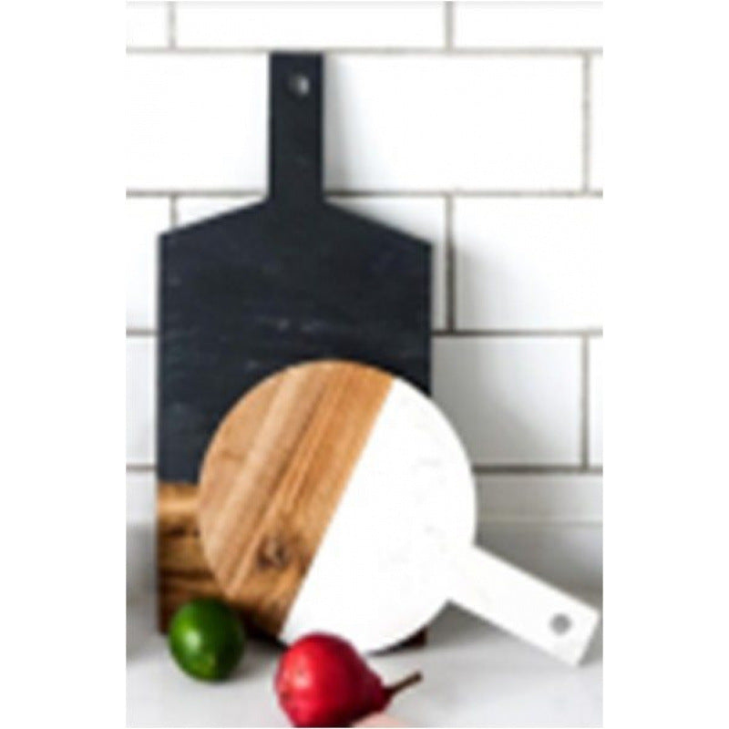 A Marble cutting board Chopping board Fruit plate Household cutting board Household panel Bread board Anti-mildew Dessert Pastry White