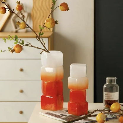 A glass advanced sense medieval creative geometric dining table decoration living room flower arrangement glass ornament