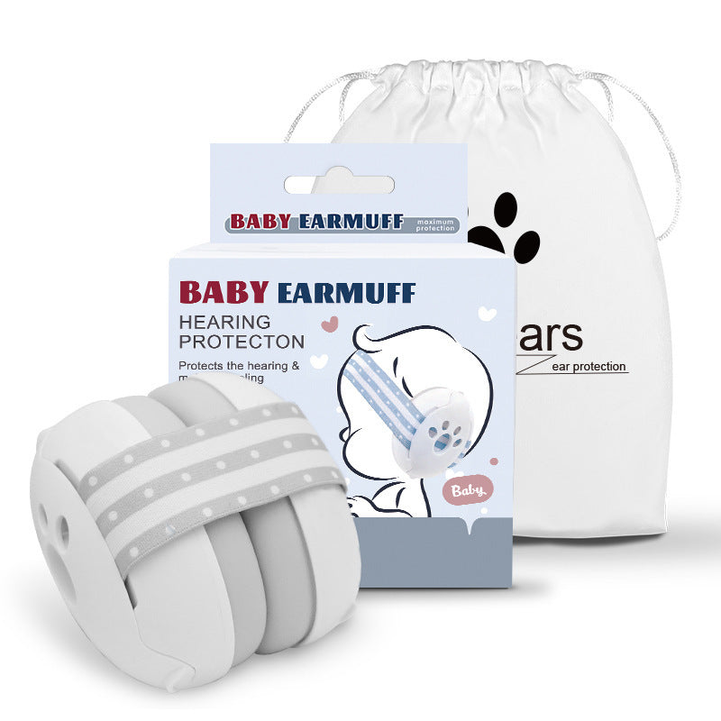 A Baby protection Anti-noise earmuffs Children's sleep soundproof earphones Children's protective earmuffs Head wearing webbing model