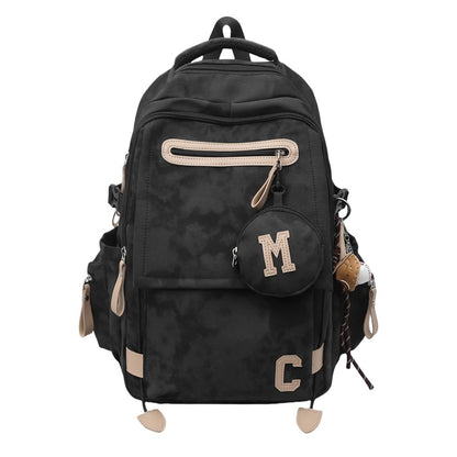 A Korean version ins new high-value solid color alphabet backpack couple casual simple lightweight large-capacity backpack