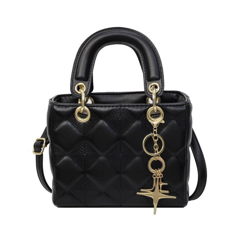 A new simple and fashionable diamond small fragrant wind handbag messenger bag Princess Diana bag wholesale - Mixbatch