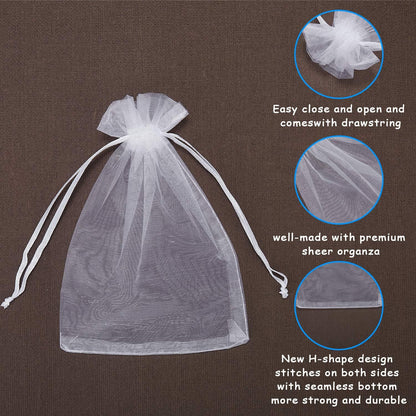 A White yarn bag wholesale jewelry yarn bag bundle mouth bag gift bag white organza mesh bag, happy candy bag MOQ: 500 PIECE - Mixbatch