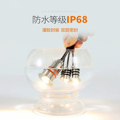 A led small buried light step lighting round mini star light landscape 1W outdoor embedded waterproof spotlight 12V