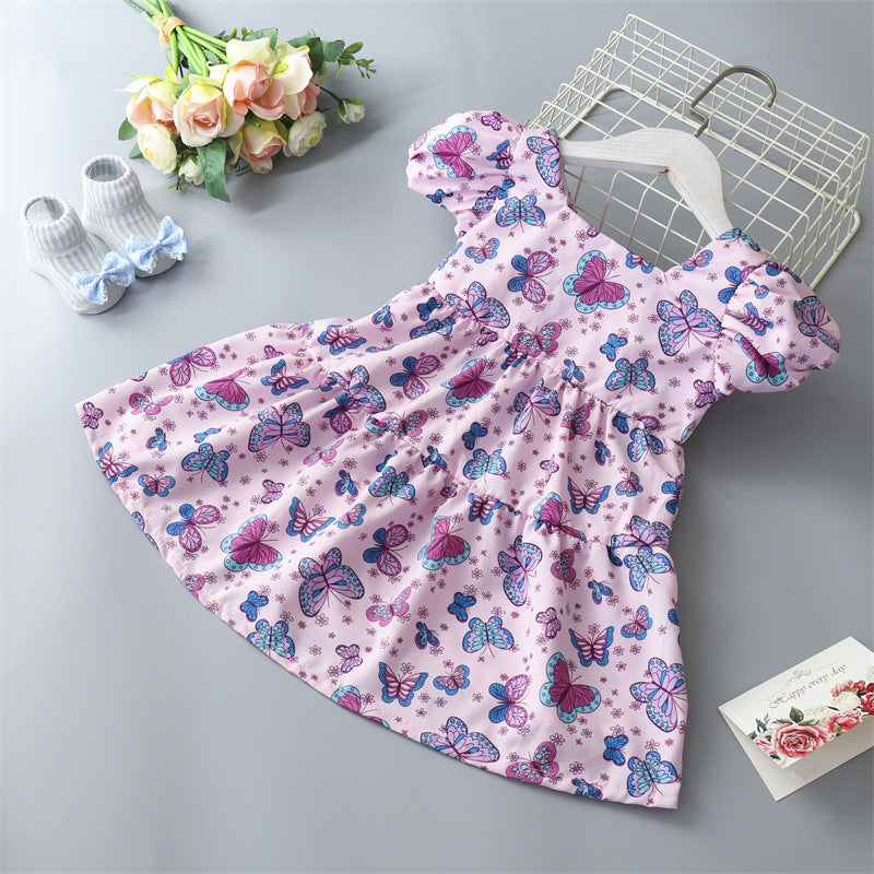 A [Cross-border] Girls' floral dress, children's princess dress, bow skirt spot wholesale - Mixbatch