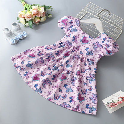 A [Cross-border] Girls' floral dress, children's princess dress, bow skirt spot wholesale - Mixbatch
