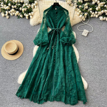 A lace embroidered dress