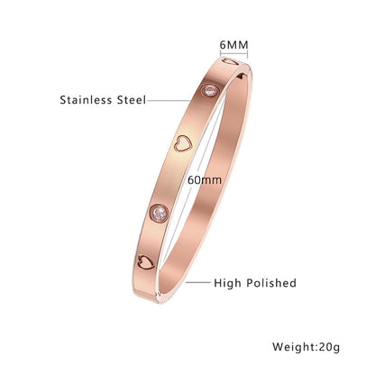 AC European and American cross-border women's electroplated four-leaf clover gold high-end women's jewelry wholesale non-fading jewelry titanium steel bracelet