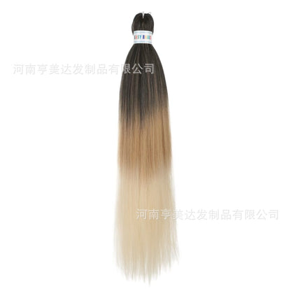 A EZ Color 26inch Women Chemical Fiber Long Straight Hair Large Easy Braided Hair Low Temperature Silk Long Straight Hair Wig - Mixbatch