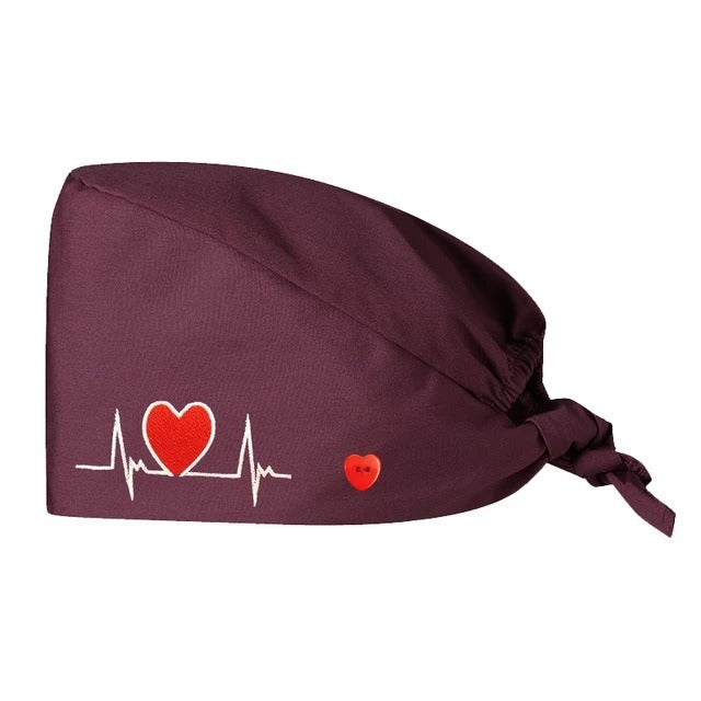 A Cross-border surgical cap Cotton solid color nurse operating room cap Sweat-absorbing and windproof confinement cap Dental dentist cap