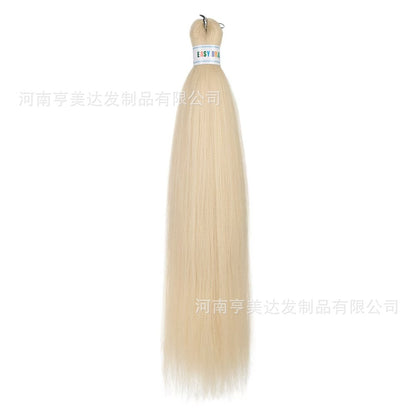 A EZ Color 26inch Women Chemical Fiber Long Straight Hair Large Easy Braided Hair Low Temperature Silk Long Straight Hair Wig