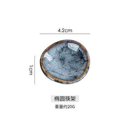 A Japanese high-end light luxury Western food ceramic wing bowl plate spoon cup hotel restaurant table four-piece tableware set