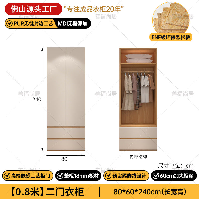 A The solid wood wardrobe with OSB board ENF grade melamine paint finish