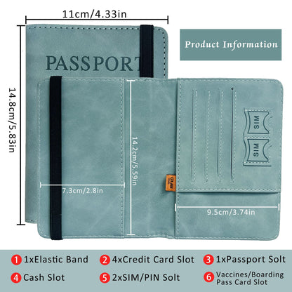 A PU Leather Card Bag Passport Clip RFID Passport Bag Travelwallet Multifunctional ID Bag Wholesale