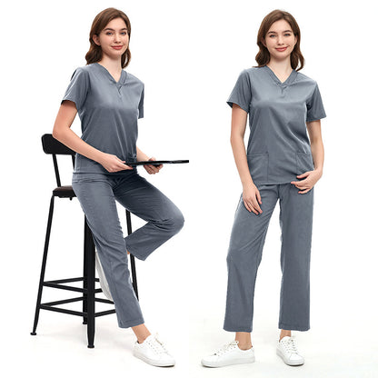 A Surgical Clothes Short Sleeve Washing Clothes Women's Suits Nurse Clothes Operating Room Work Uniforms Isolation Clothes