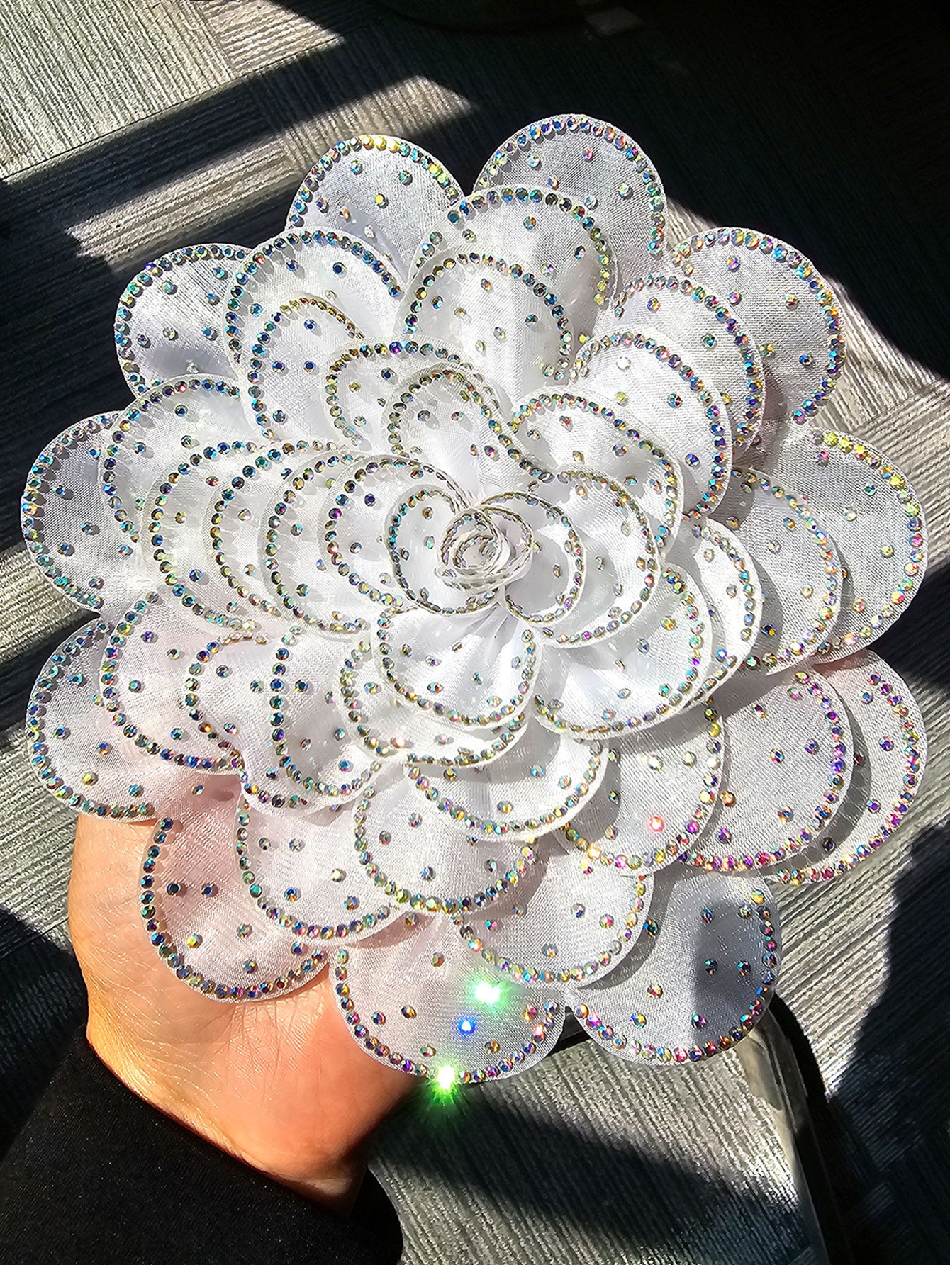 A new 14cm flower rhinestone patch creative clothing brooch decorative flower set with diamond flower clothing accessories - Mixbatch