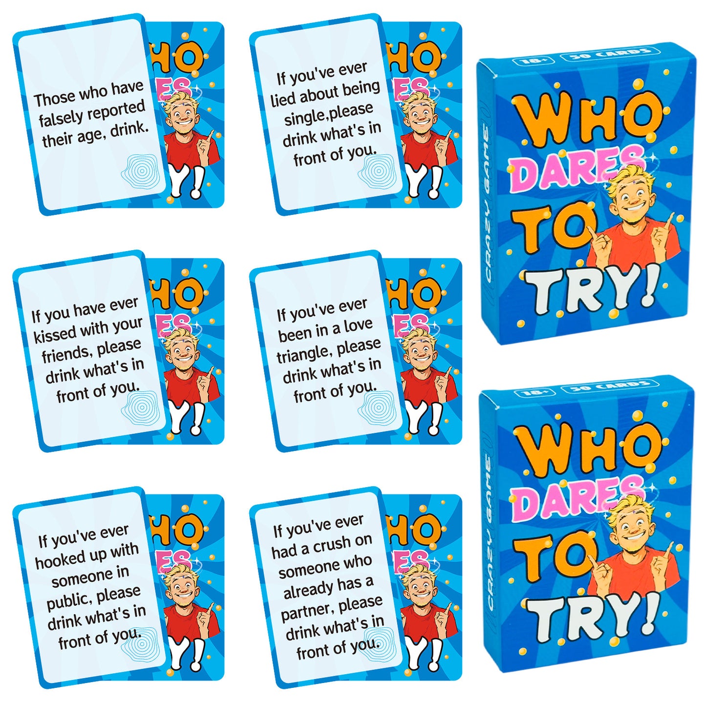 A 50 board game party game English cards