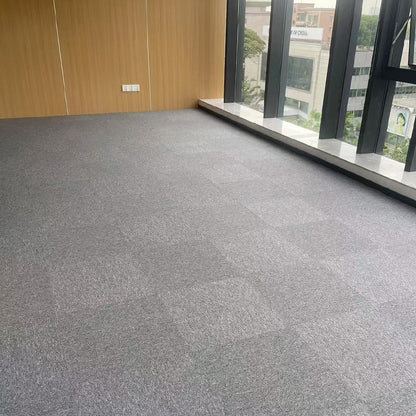 A Office  Building Meeting Room Fire Resistant Dirt Resistant Flame Retardant Environmental Protection Grey Striped Square Splicing B1 Fire Carpet