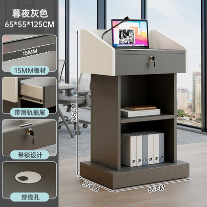 A Classroom podium lectern, and desk