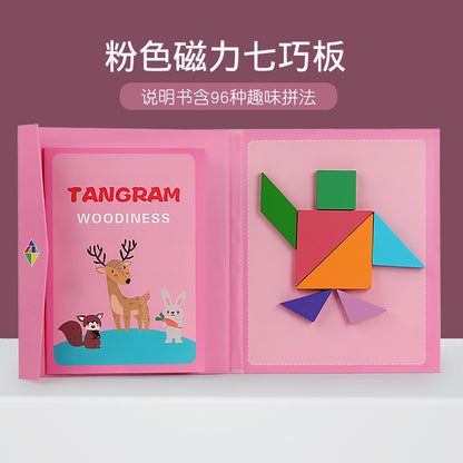 A magnetic tangram teaching aid