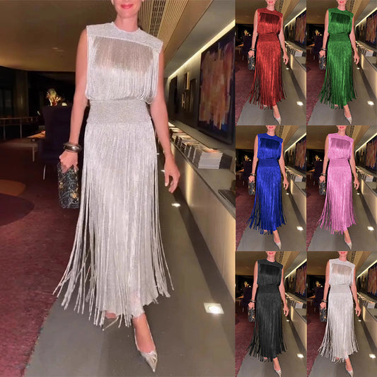 A fringed dress