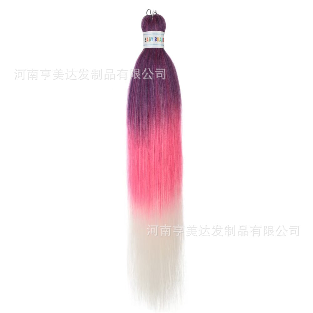 A EZ Color 26inch Women Chemical Fiber Long Straight Hair Large Easy Braided Hair Low Temperature Silk Long Straight Hair Wig