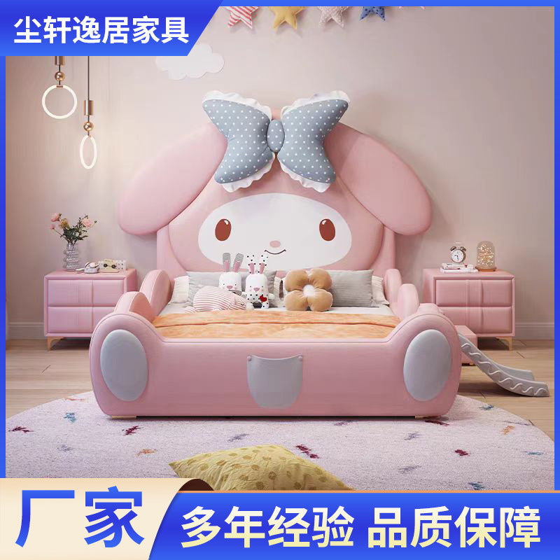 P cartoon bed girl child bed girl with guardrail 2_1 single bed princess room princess style home