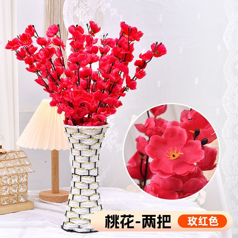 A Simulation Cherry Blossom Branch Cherry Blossom Tree Plastic Peach Blossom Arrangement Wedding Ceiling Decoration Indoor Home Tabletop Ornament