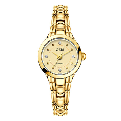 A niche light luxury small exquisite alloy bracelet watch high-end sense diamond-encrusted women's waterproof quartz watch