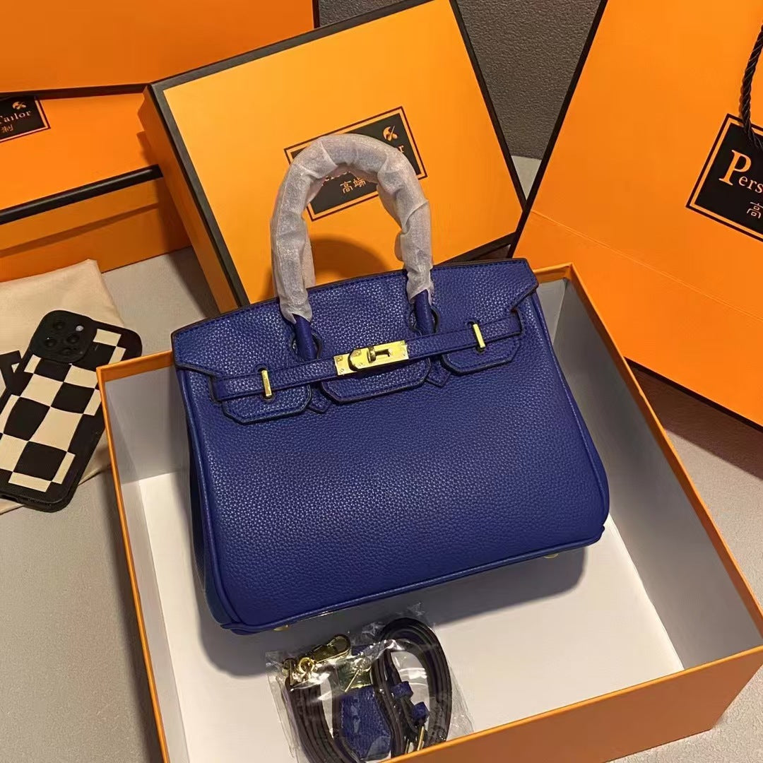 A high-end textured women's bag handbag 30CM soft leather European and American fashion TOGO platinum bag exquisite and versatile