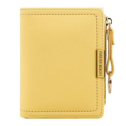 A new women's wallet short solid color card bag women's high-end cross-border zipper change bag source manufacturer