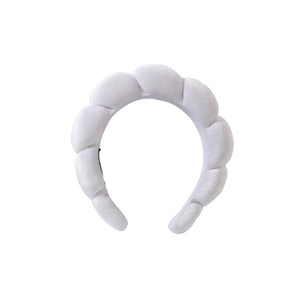 A Golden Velvet Cloud Headband Women's High Cranium Top Wash Headband Simple Solid Color Versatile Headband Hair Accessories