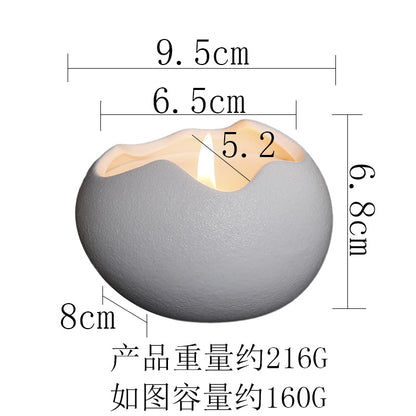 A Creative Eggshell Ceramic Candle Cup