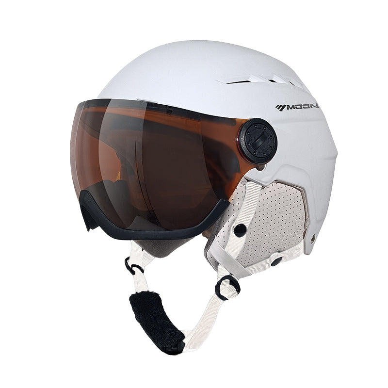 A ski helmet goggles