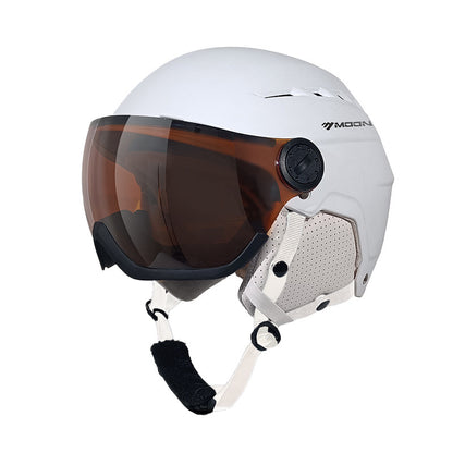 A ski helmet goggles
