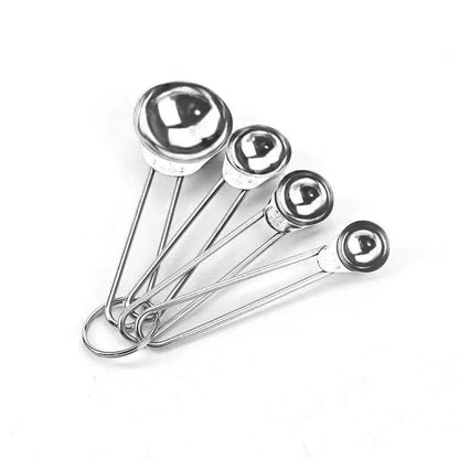 A Stainless steel measuring cup measuring spoon Acacia wooden handle baking tool