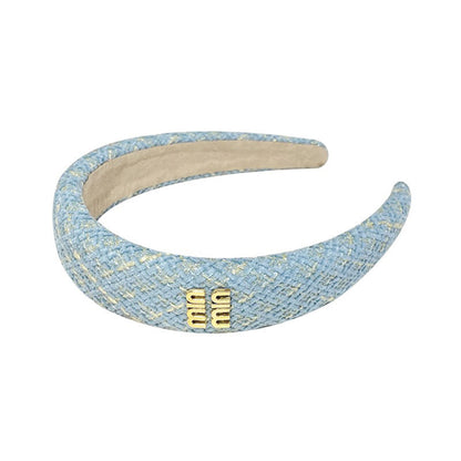 A French small fragrant style high skull top headband women's autumn and winter high-end headdress wide edge headband