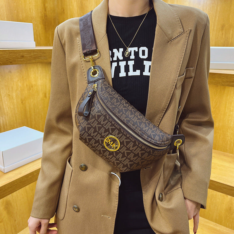 A ancient flower women's bag fashion breast bag trend fanny pack versatile messenger bag texture shoulder bag - Mixbatch
