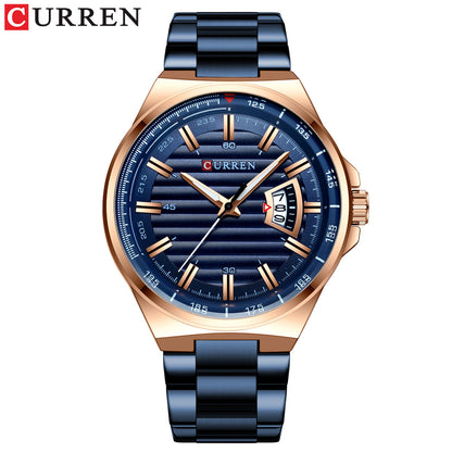 A  8375 Men's Business Quartz Watch, Calendar Foreign Trade Large Dial Men's Watch Waterproof Watch