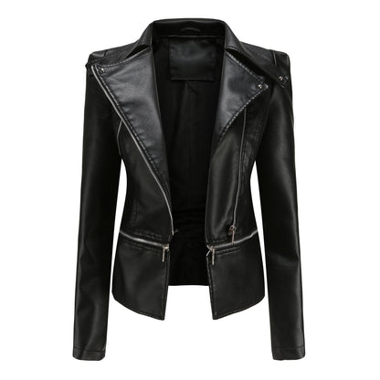 A women's leather jacket