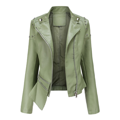 A women's leather jacket